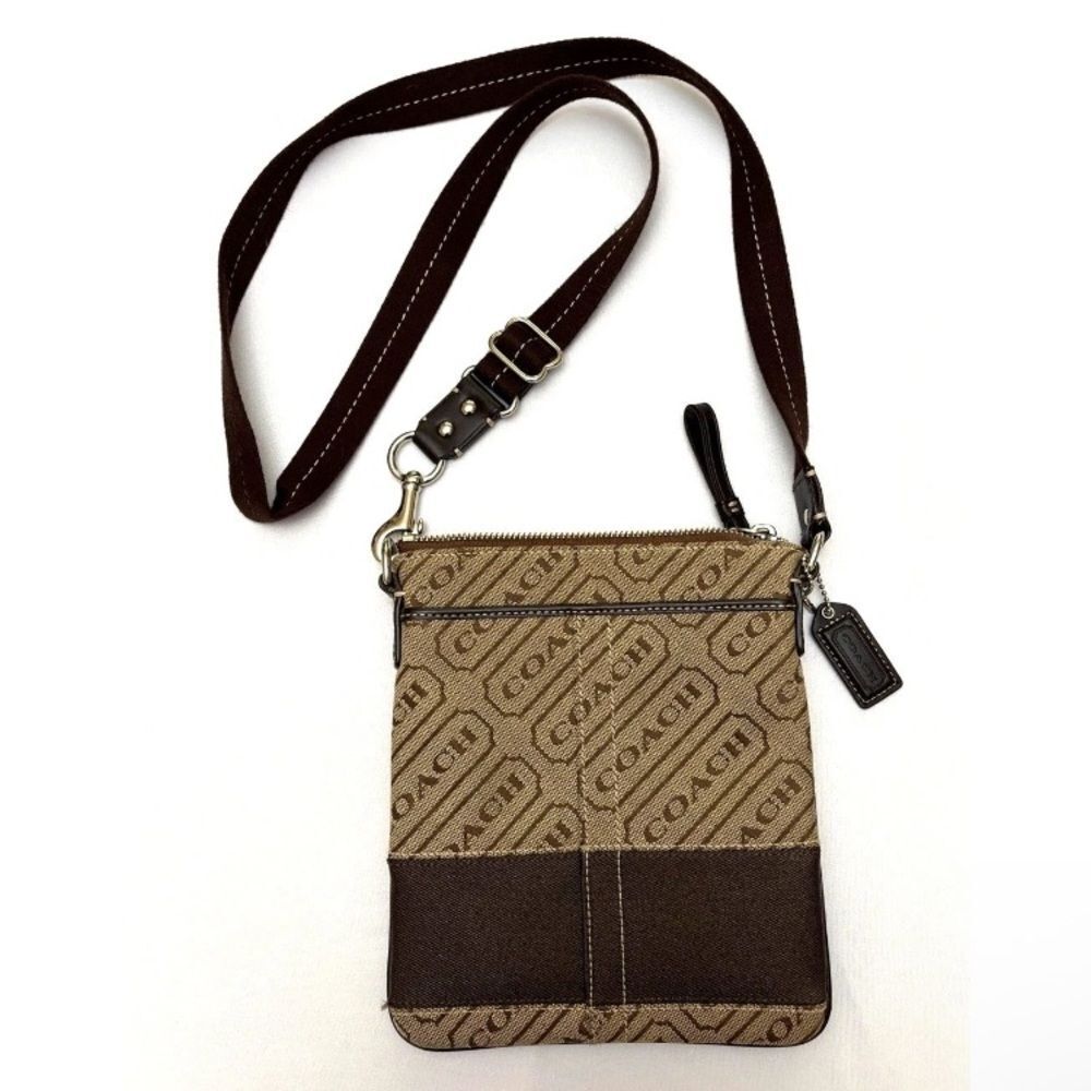 Coach Tan and Brown Messenger Bag